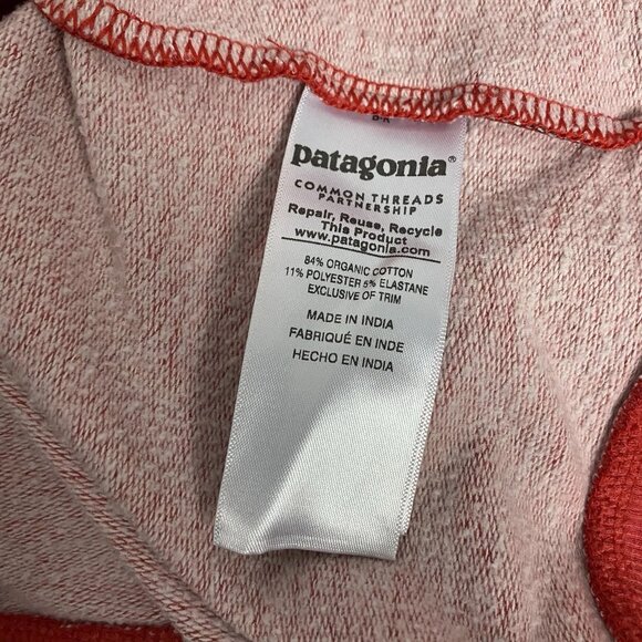 Patagonia Organic Cotton Mens Red Full Zip Hooded Sweatshirt Jacket Size Small - Picture 5 of 5